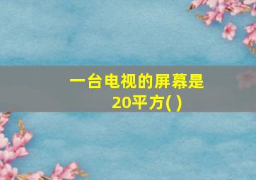 一台电视的屏幕是 20平方( )